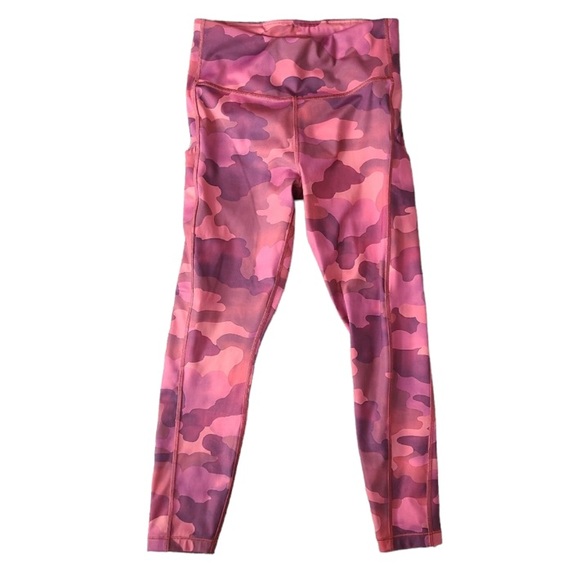 ATHLETA Ultimate Stash Printed 7/8 Tight Leggings Burgundy Pink Cloud Print Sz S - Picture 5 of 8